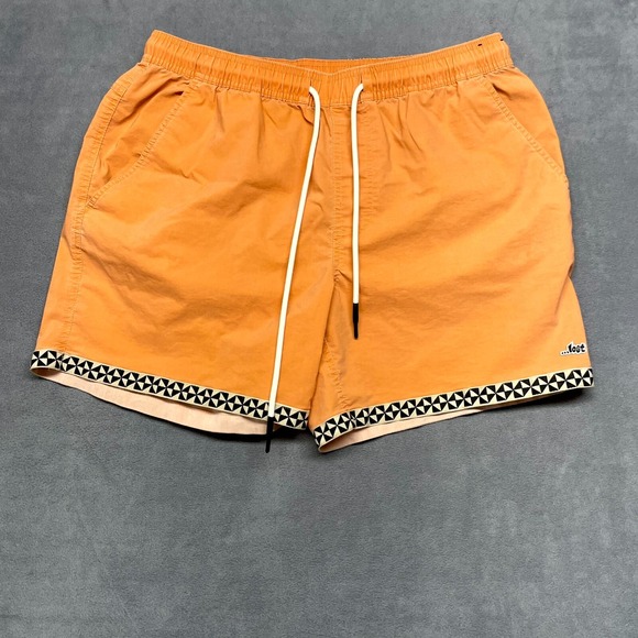 Lost Pants - Lost Prism Beach Shorts Men's Large Yellow Cotton Stretch Mid-Rise Drawstring